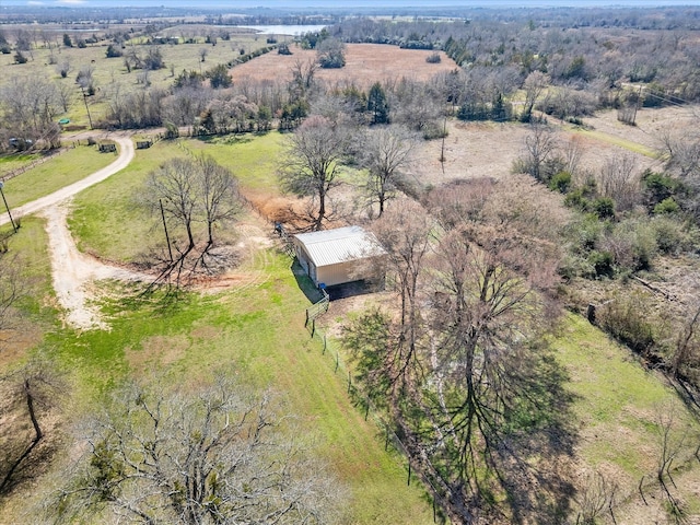 bird's eye view with a rural view