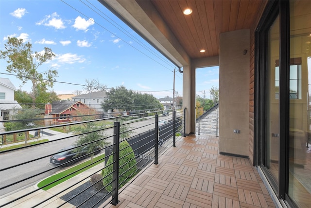 balcony with a residential view