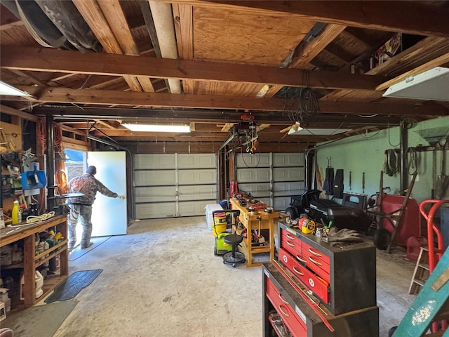 view of garage