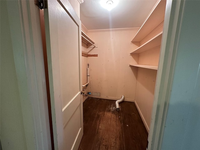 interior space featuring dark wood-style flooring