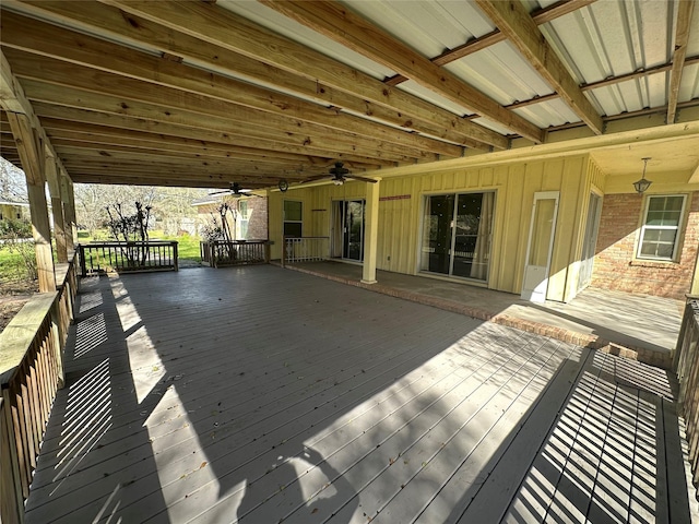 deck featuring ceiling fan