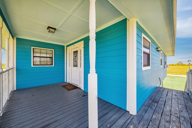 deck featuring covered porch