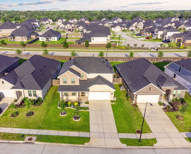 bird's eye view with a residential view