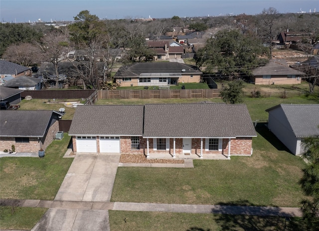 bird's eye view with a residential view