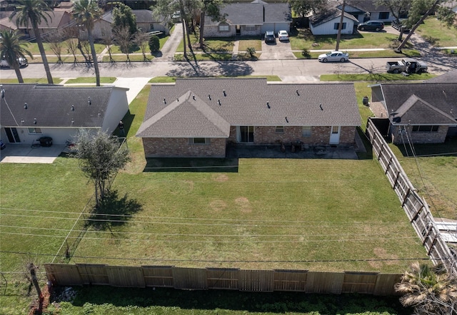 drone / aerial view with a residential view