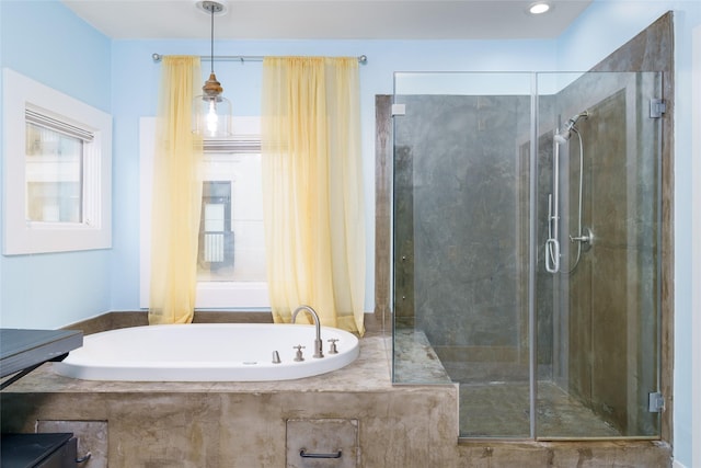 1016 Crocker St, Houston, TX 77019 - full bathroom with a garden tub and a shower stall