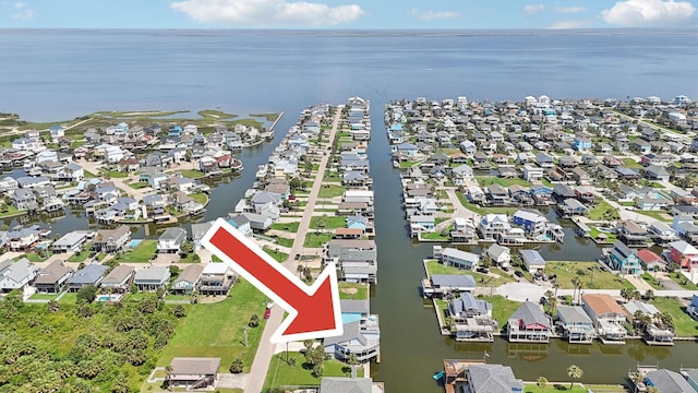 4105 Nueces Dr, Galveston, TX 77554 - aerial view with a residential view and a water view
