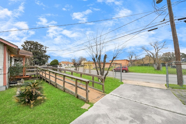 view of yard with fence