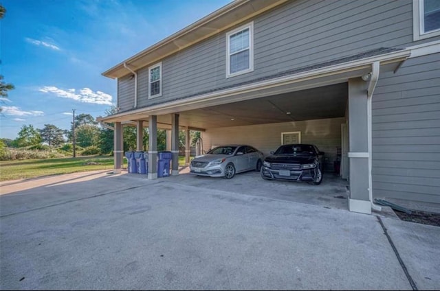 view of car parking with a carport