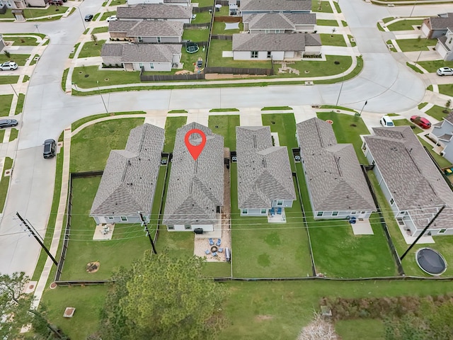 aerial view featuring a residential view