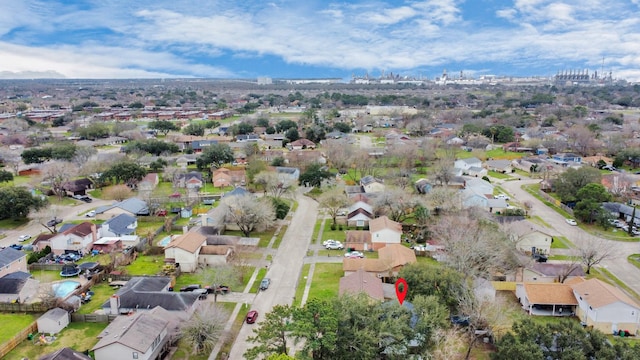 bird's eye view featuring a residential view