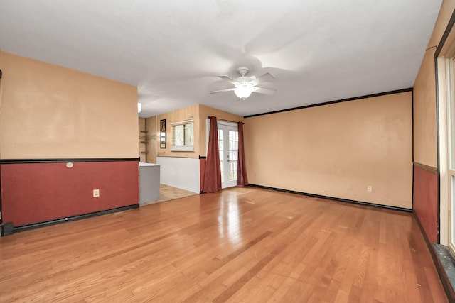 4900 Sandalwood Cir, Baytown, TX 77521 - unfurnished room with ceiling fan and light wood-style flooring