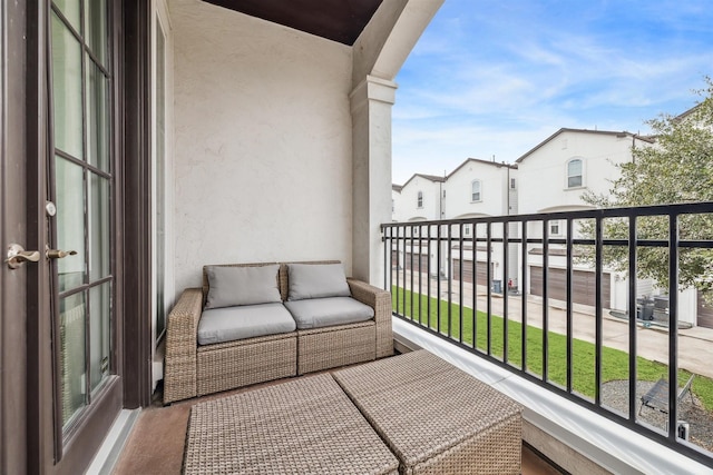 balcony with a residential view