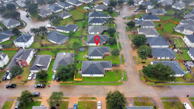 bird's eye view with a residential view