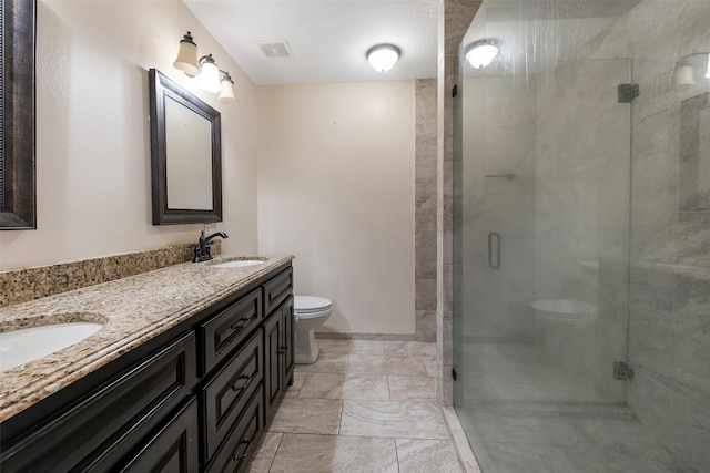 28907 Sedgefield St, Spring, TX 77386 - full bath with toilet, double vanity, and a shower stall