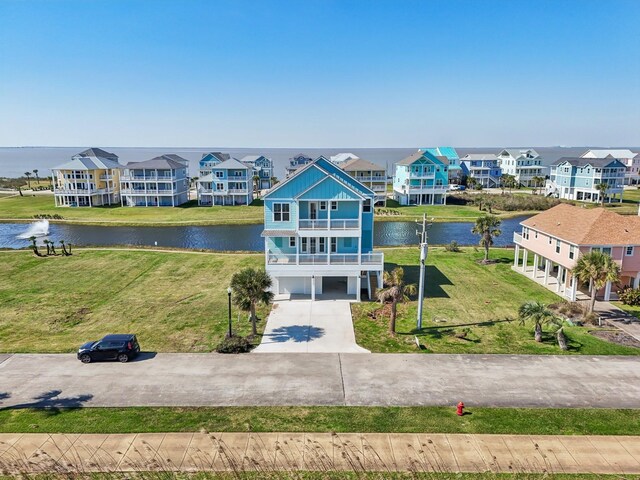 26726 Estuary Dr, Galveston, TX 77554 - bird's eye view featuring a residential view and a water view