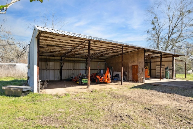 view of pole building featuring a detached carport