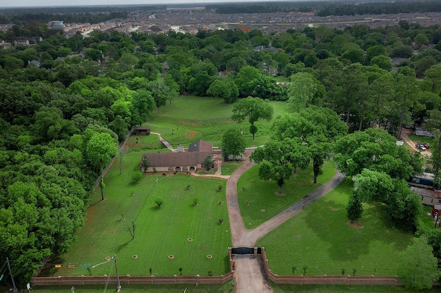 aerial view with a rural view