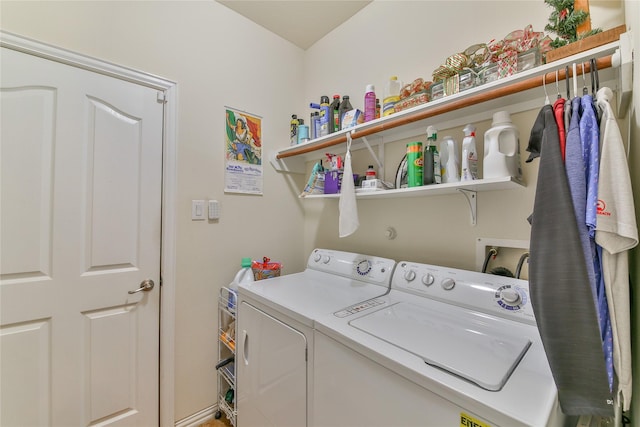 laundry area featuring laundry area and separate washer and dryer