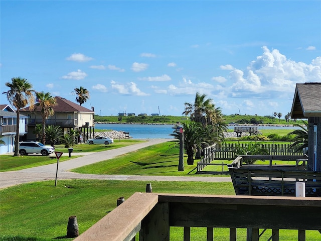 1206 Middle Dr W, Surfside Beach, TX 77541 - view of yard with a water view
