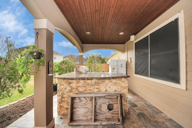 view of patio featuring a grill and area for grilling