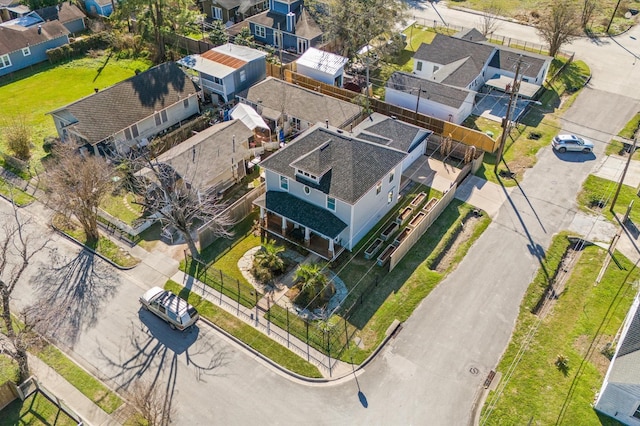 bird's eye view with a residential view