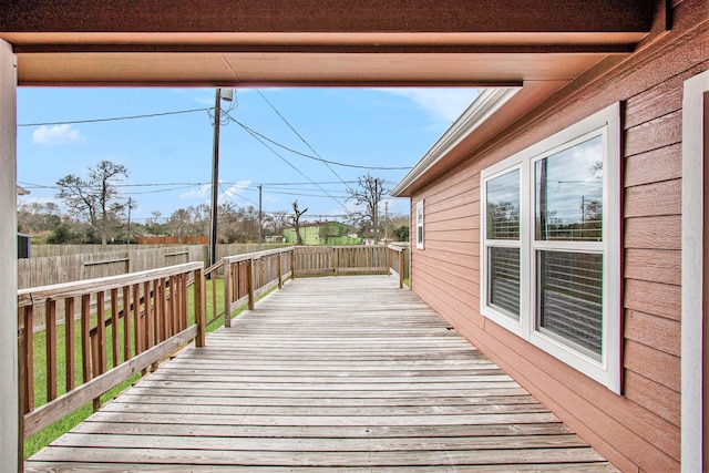 deck featuring fence