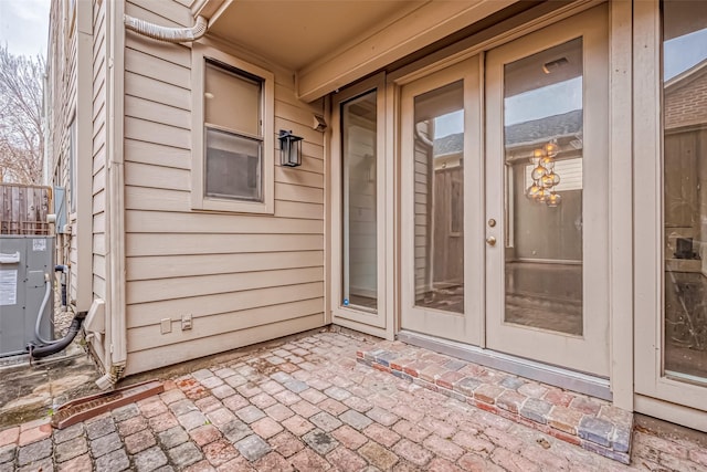 doorway to property with a patio and french doors