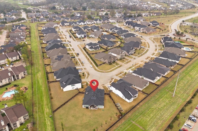 bird's eye view with a residential view