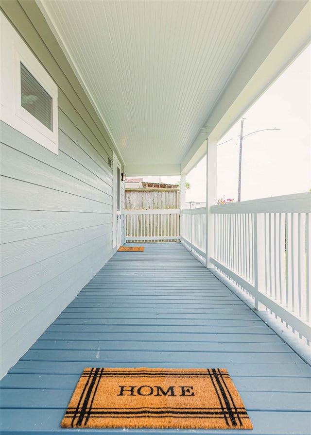 deck with covered porch