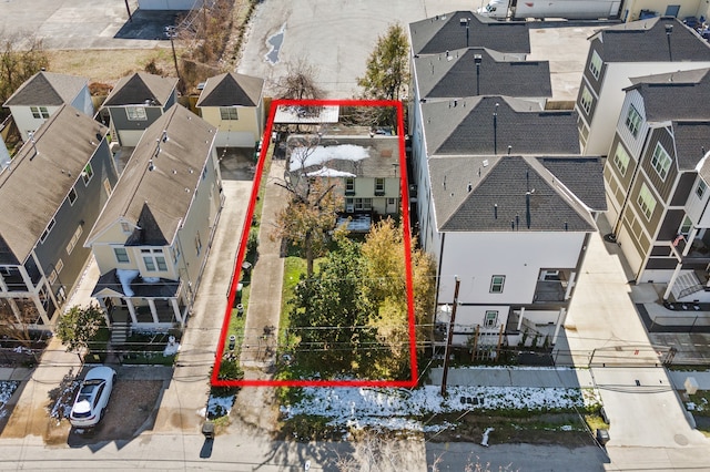 bird's eye view with a residential view