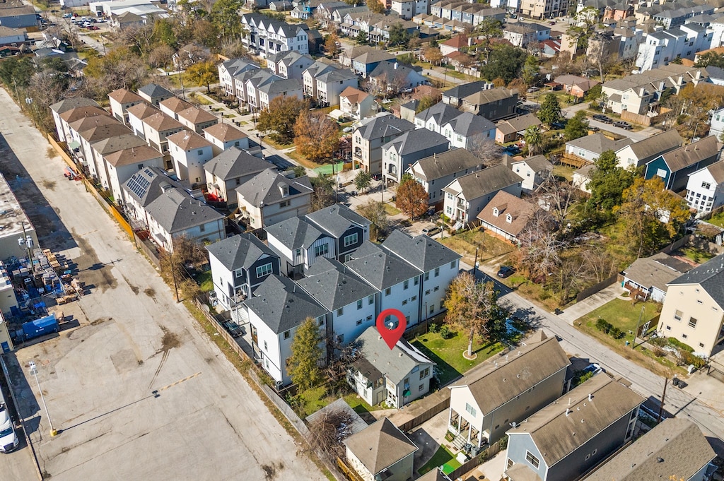 aerial view with a residential view