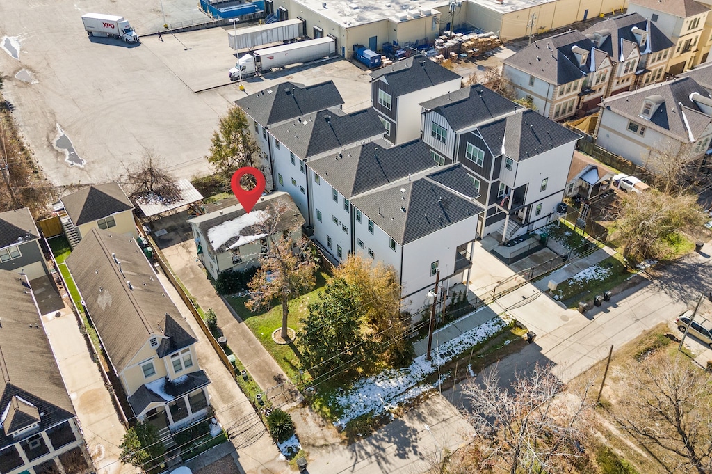 drone / aerial view with a residential view