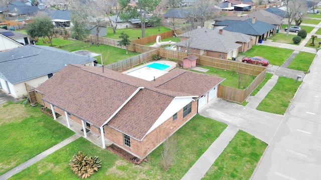 drone / aerial view featuring a residential view