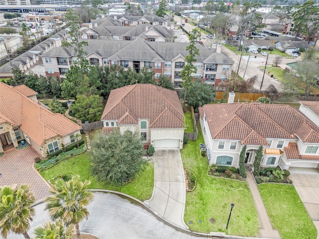 drone / aerial view with a residential view