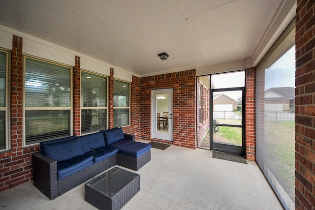 view of patio featuring an outdoor hangout area