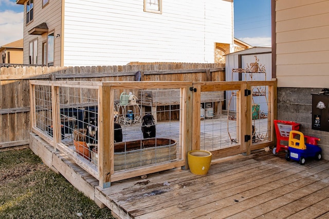 wooden terrace with fence