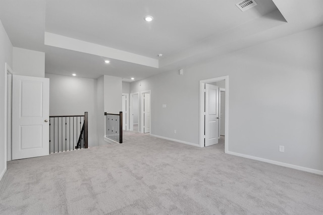 2920 Apple Rose, Katy, TX 77493 - spare room featuring visible vents, recessed lighting, baseboards, carpet floors, and a raised ceiling