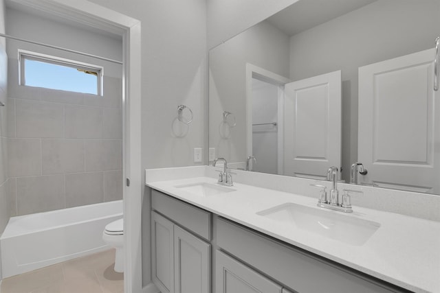 2920 Apple Rose, Katy, TX 77493 - bathroom featuring tile patterned floors, double vanity, toilet, and a sink