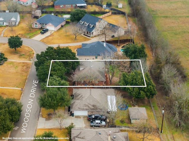 birds eye view of property featuring a residential view