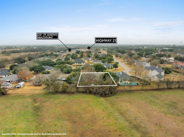 bird's eye view with a residential view