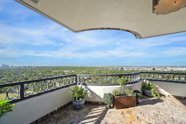 balcony featuring a city view