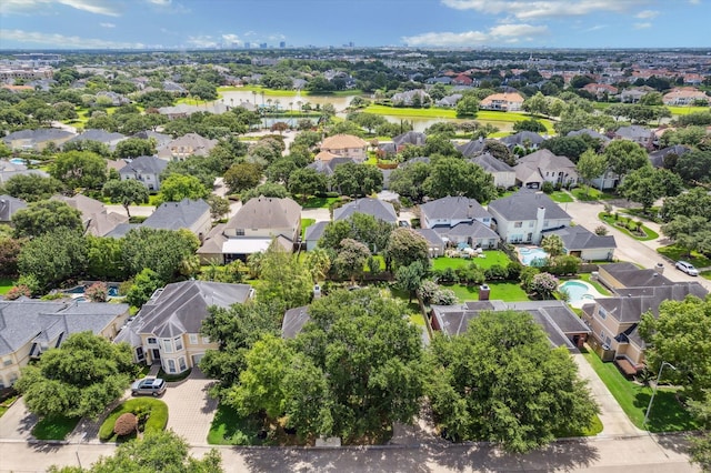 drone / aerial view with a residential view