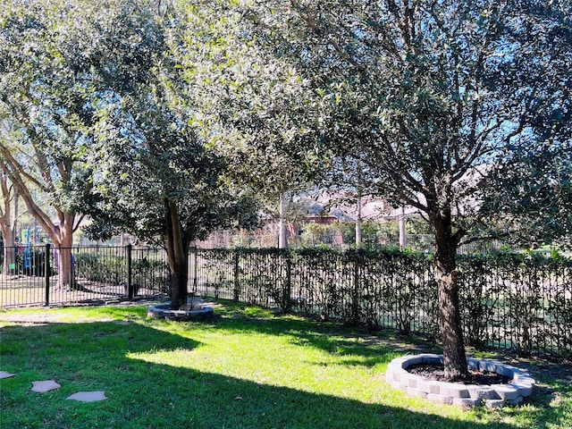 view of yard with fence