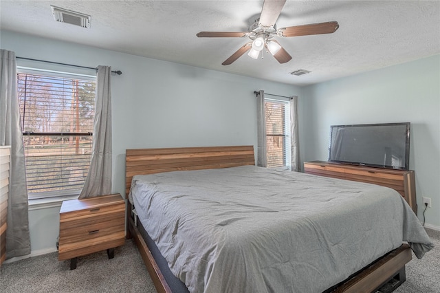 2 Brown Rd, Huntsville, TX 77320 - bedroom with carpet, visible vents, a textured ceiling, and baseboards