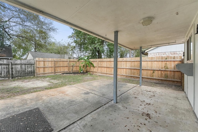 view of patio featuring a fenced backyard