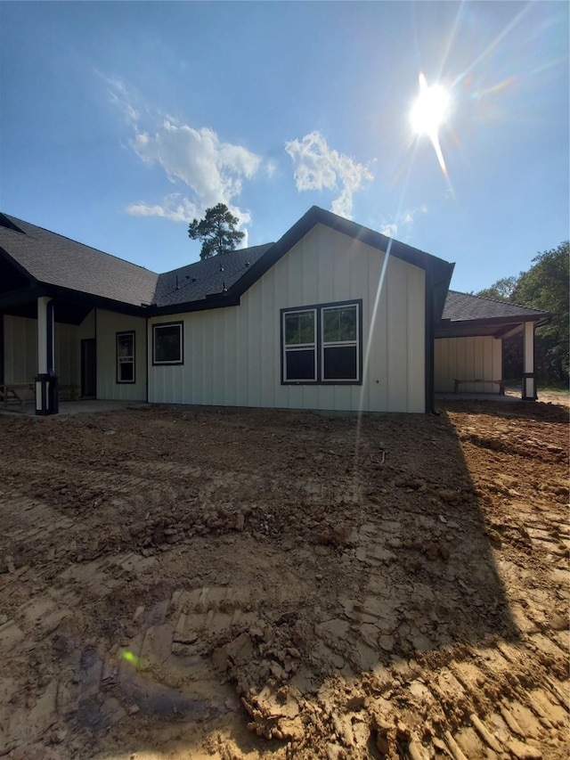 view of home's exterior featuring board and batten siding