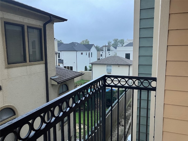 balcony with a residential view