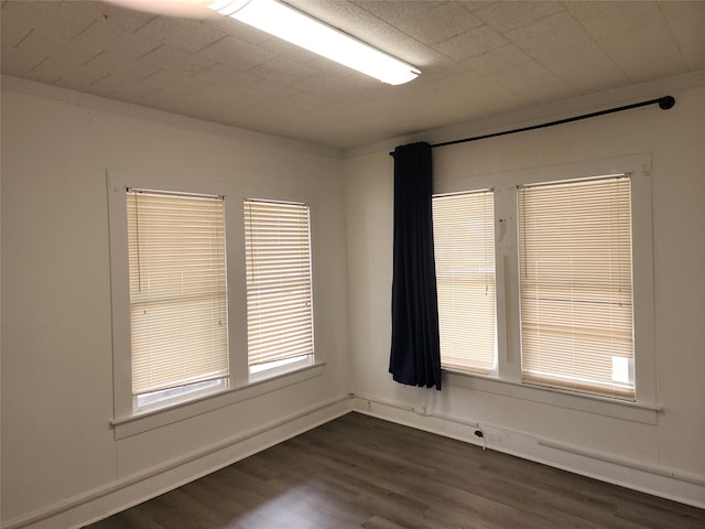 unfurnished room with dark wood-type flooring and a healthy amount of sunlight