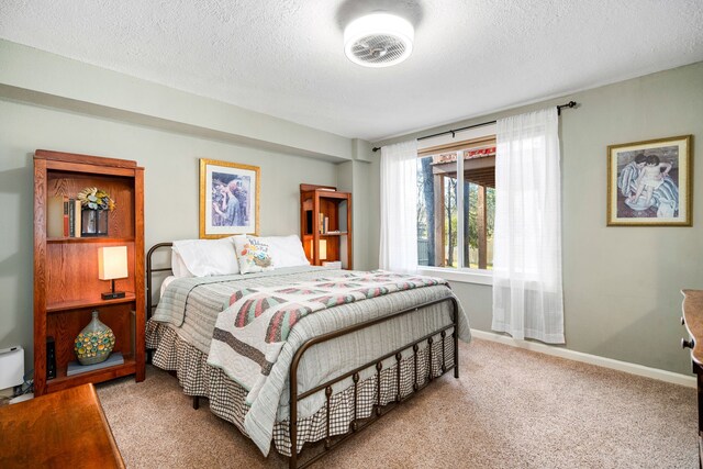 653 Terrace Trl, Goodrich, TX 77335 - bedroom with carpet flooring and a textured ceiling